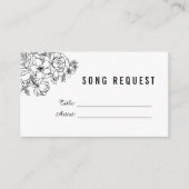 Zwart-wit moderne bloemenlied aanvraagkaart informatiekaartje (Voorkant)