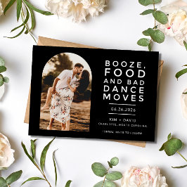 Zwart Wit Moderne Boog Foto Bruiloft Save The Date