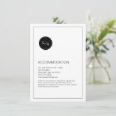 Zwart-wit moderne bruiloft accommodatie kaart (Staand voorkant)