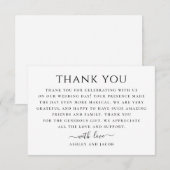 Zwart-wit moderne bruiloft. Eenvoudig schoon Bedankkaart (Voorkant / Achterkant)