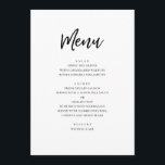 Zwart-wit moderne bruiloft. Eenvoudige minimalist Menu<br><div class="desc">Modern zwart-wit huwelijksmenu. Geschikt voor verjaardag,  jubileum en elk ander feest. Neem contact met me op als je extra items nodig hebt.</div>