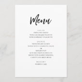 Zwart-wit moderne bruiloft. Eenvoudige minimalist Menu (Voorkant)