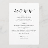 Zwart-wit moderne bruiloft. Minimalistisch schrift Menu (Voorkant)