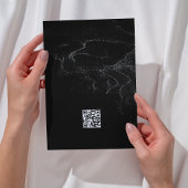 Zwart-wit moderne bruiloft | QR-code website Kaart