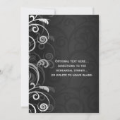 Zwart-wit moderne bruiloft repetitie diner kaart (Achterkant)