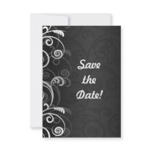 Zwart-wit moderne bruiloft Save the Date