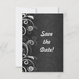 Zwart-wit moderne bruiloft Save the Date