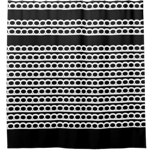 Zwart-wit Moderne bubble Waves Douchegordijn (Voorkant)