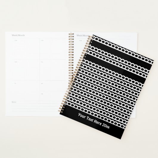 Zwart-wit Moderne bubble Waves Planner (Display)