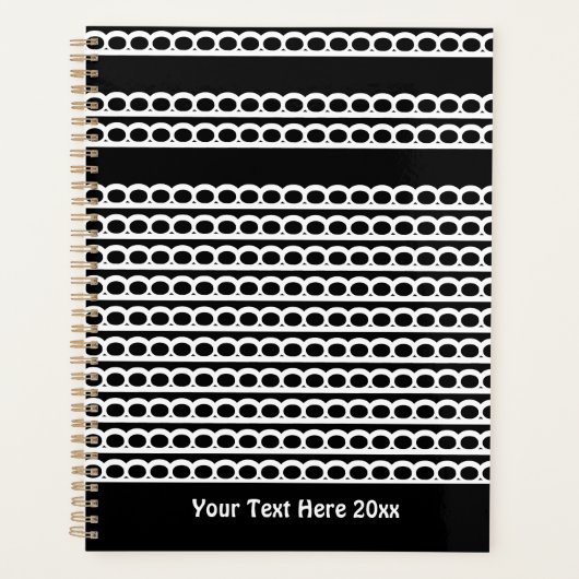 Zwart-wit Moderne bubble Waves Planner (Voorkant)