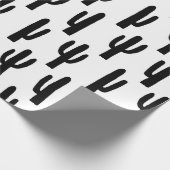 Zwart-wit moderne cactus. Botanisch patroon Cadeaupapier (Hoek)