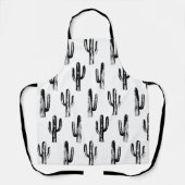 Zwart-wit moderne cactus. cactuspatroon schort (Voorkant)
