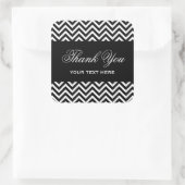 Zwart-wit Moderne Chevron Strepen Vierkante Sticker (Tas)
