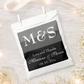 Zwart-wit Moderne Chique Bruiloft Bedankzakje (Geknipt)