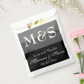 Zwart-wit Moderne Chique Bruiloft Bedankzakje (Gezegeld)