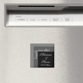 Zwart-wit Moderne Chique Bruiloft Magneet (Insitu (Vaatwasser))