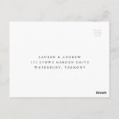 Zwart-wit Moderne Classic Bruiloft RSVP Briefkaart (Achterkant)