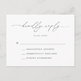 Zwart-wit Moderne Classic Bruiloft RSVP Briefkaart