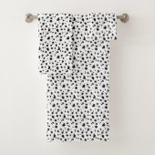 Zwart-wit Moderne Dalmatische Vlekken Bad Handdoek (Insitu)