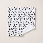 Zwart-wit Moderne Dalmatische Vlekken Bad Handdoek (Wasdoekje)