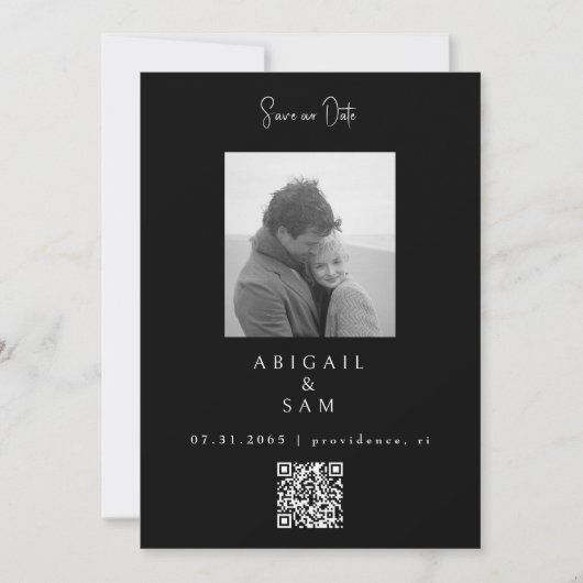 Zwart/Wit Moderne Eenvoud Z/W Foto Save The Date (Voorkant)