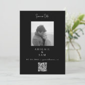 Zwart/Wit Moderne Eenvoud Z/W Foto Save The Date (Staand voorkant)
