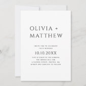 Zwart-wit moderne eenvoudige foto bruiloft + QR Kaart (Voorkant)