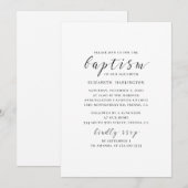 Zwart-wit moderne eenvoudige kalligrafie doop kaart (Voorkant / Achterkant)