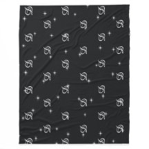 Zwart-wit Moderne eenvoudige sterren monogram