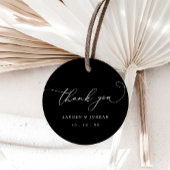 Zwart-wit Moderne Elegante Bruiloft Dank u Bedankjes Labels
