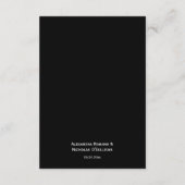 Zwart-wit Moderne elegante bruiloft Details Informatiekaartje (Achterkant)
