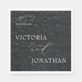 Zwart-wit moderne elegante bruiloft servet