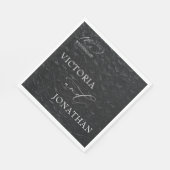 Zwart-wit moderne elegante bruiloft servet (Hoek)