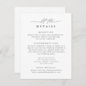 Zwart & Wit Moderne Elegante Trouwdetails Informatiekaartje (Voorkant / Achterkant)