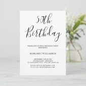 Zwart-wit Moderne Elegantie 50e Verjaardag Kaart (Staand voorkant)