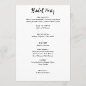 Zwart-wit moderne elegantie Border Wedding Programmakaart (Achterkant)