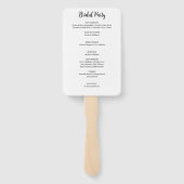 Zwart-wit moderne elegantie-huwelijk handwaaier (Achterkant)