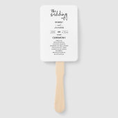 Zwart-wit moderne elegantie-huwelijk handwaaier (Voorkant)