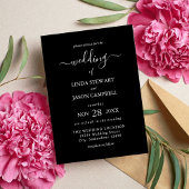 Zwart-wit moderne elegantie minimalistische bruilo kaart