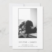 Zwart & Wit Moderne Elektronische Bruiloft Foto Kaart (Achterkant)