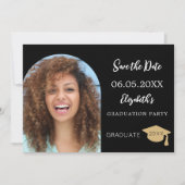 Zwart wit moderne foto boog Afstuderen Save The Date (Voorkant)