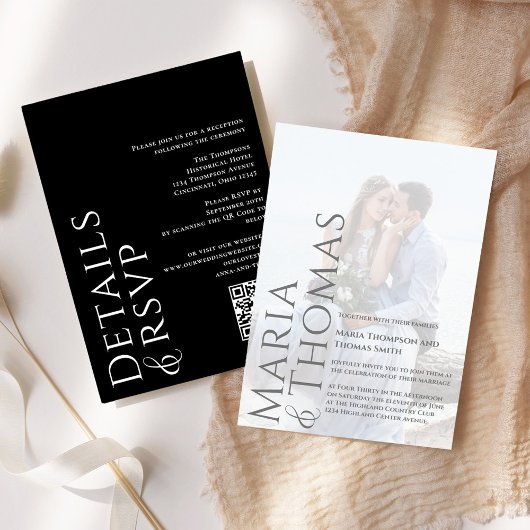 Zwart-wit Moderne Foto Eenvoudig Minimalistisch Kaart