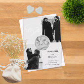 Zwart & Wit Moderne foto Huwelijk Save The Date Acryl Uitnodigingen