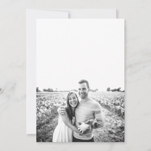 Zwart-wit moderne foto-huwelijksuitnodiging kaart (Achterkant)