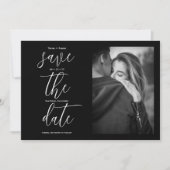 Zwart-wit Moderne foto Save The Date (Voorkant)