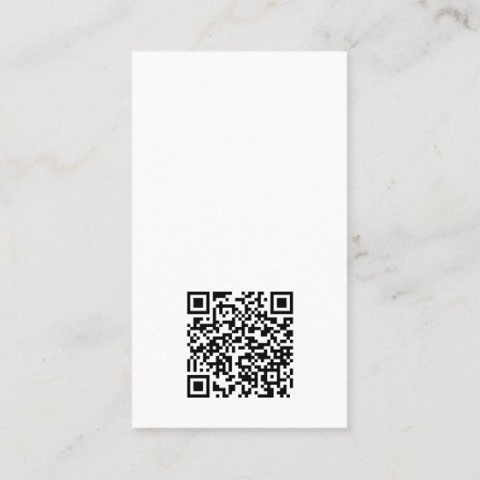 Zwart Wit | Moderne foto Zwart Wit QR Code Visitekaartje (Achterkant)