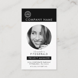 Zwart Wit   Moderne foto Zwart Wit QR Code Visitekaartje