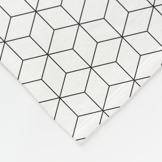 Zwart-wit moderne geometrisch fleece deken (Hoek)