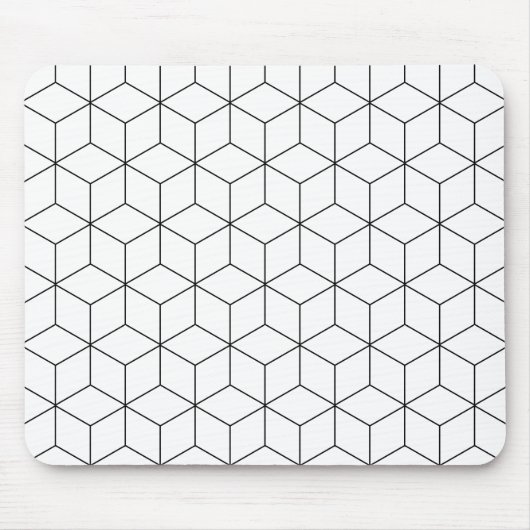 Zwart-wit moderne geometrisch muismat (Voorkant)