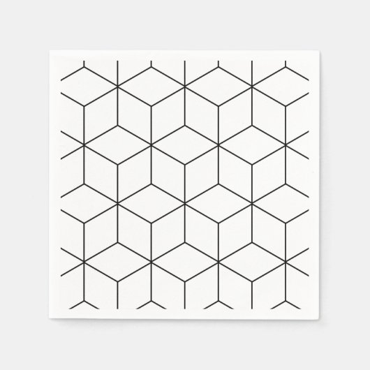 Zwart-wit moderne geometrisch servet (Voorkant)